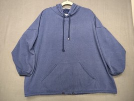 Venezia Hooded Sweater Women&#39;s Kangaroo Pocket 26/38 Heathered Blue Vintage - $14.01