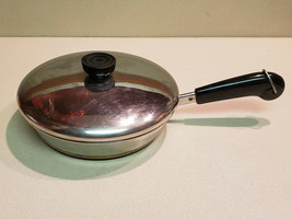 Revere Ware 1801 8&quot; 87 Copper Bottom Skillet Pan with Lid Clinton IL. USA - £17.37 GBP