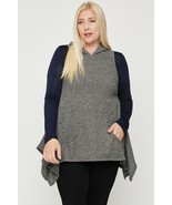 Plus Size Two Tone Knit, Sleeveless Top - $16.20