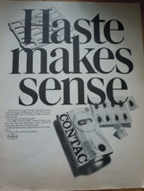 Contac Haste Makes Sense Print Magazine Advertisement 1967 - £3.13 GBP
