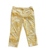 Chicos Yellow &amp; White Paisley Crop Pants Size 3 Large 16 - $16.62