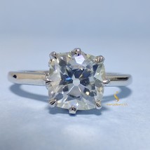 1.50CT OEC Cushion Cut White Moissanite Crystal Engagement Ring, 925 Ste... - £132.94 GBP