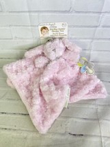 Blankets &amp; Beyond Bunny Security Blanket Lovey Nunu Pink Swirl Pacifier Holder - £19.33 GBP