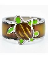 Cute Sea Turtle Two-Tone Children&#39;s Color Changing Fashion Mood Ring - £4.38 GBP