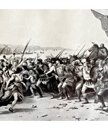 Victory Of Salamis Athenians Victory 1913 Plate Print 2 Page History DWAA15 - €34,33 EUR