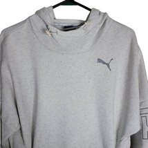 Puma Hooded Sweatshirt Gray Womens Small Zip Pockets Adjustable Hoodie - $26.80
