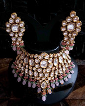 VeroniQ Trends-Royal Look Designer Kundan Choker Necklace Set for Bridal Wear,Pa - £94.42 GBP