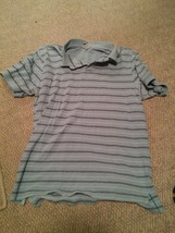 000 Men&#39;s Old Navy Light Blue Stripe Polo Style Shirt Large - $6.99