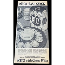 Ritz Crackers and Cheez Wiz Vintage Print Ad 1954 Easy Snack Kitchen Foo... - £11.86 GBP