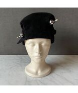 Borsalino Italy Black Wool Cloche Hat Women’s Vintage Sculpted Design Ot... - €222,98 EUR