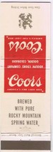 Matchbook Cover Coors Adolph Coors Company Golden Colorado - £2.36 GBP