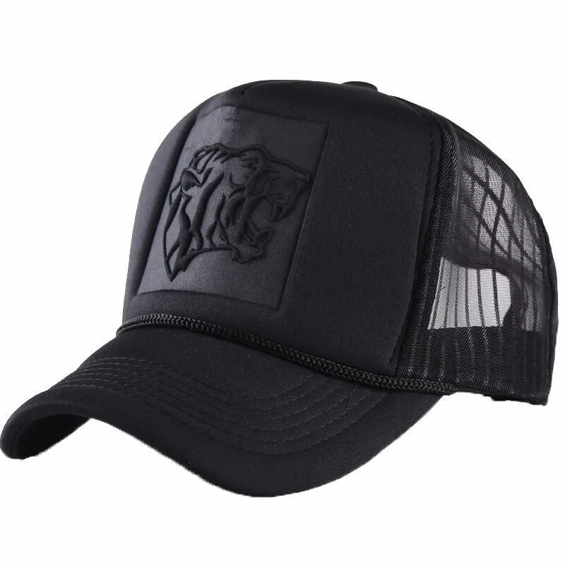 Summer Mesh Black Leopard Print Curved Baseball Caps For Women Men Snapback Hats - £14.15 GBP