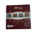 STAR Wooden Chess Board Hand Crafted Folding Chessboard Travel Game Set - $501.32 MXN