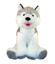 Plush 16&quot; Super cute husky  teddy bear Ready to Love Stuffed Teddy Mount... - £18.10 GBP
