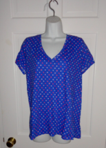 NWT LILLY PULITZER BOREALIS BLUE LILLY SQUARED V-NECK ETTA TOP XL - $494.75 MXN