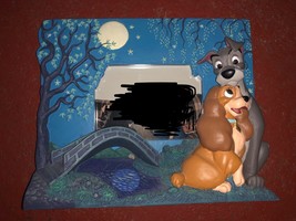 Walt Disney Lady and The Tramp 3D Sculpted Figural Picture Frame Stars Dogs Love - $19.99