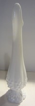 Vintage  Fenton Swung Pedestal Hobnail White Milk Glass Bud Vase w/ sticker - £14.69 GBP