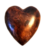 Soapstone Heart Paperweight Heavy Dark Brown 3” Slight scratches on top - $14.95