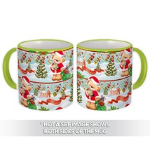 Teddy Bear Santa : Gift Mug Gift Garland Christmas Tree Snow Pattern Kids Baby D - £12.50 GBP