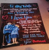 To My Wife Blanket 100% Polyester Flannel Fabric Loving Anniversary Birt... - $19.99