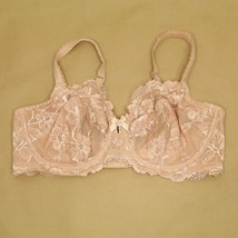 Victoria&#39;s Secret Body By Victoria Bra 36DD Light Pink W/ Floral Lace and Bow - $18.38