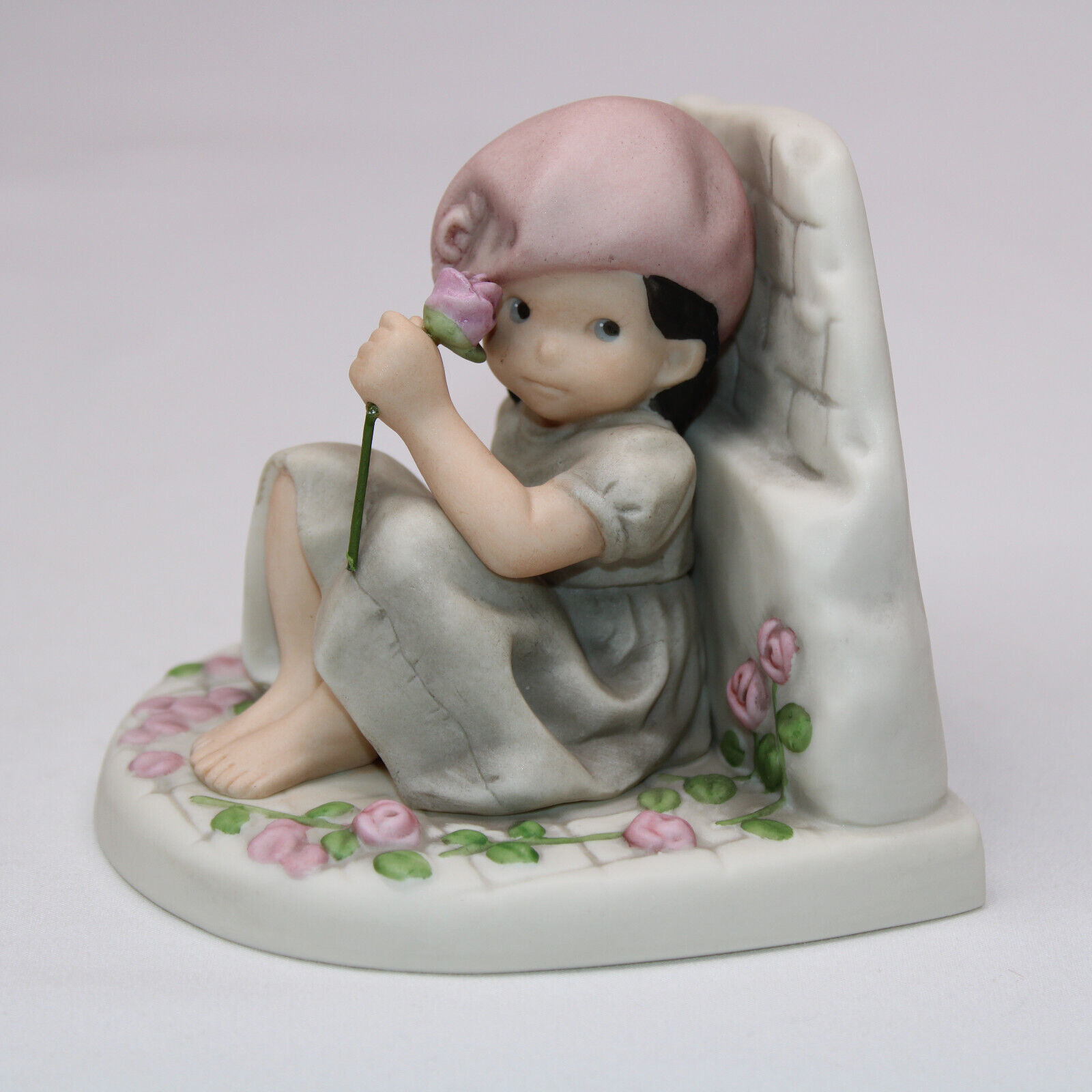 NBM BAHNER STUDIOS AG &quot;I HAVE ONLY ONE WISH&quot; 1998 GIRL FIGURINE w/Flower... - $10.61