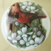 Ceramic Cabinet Knobs w/ Cardinal Pair BIRD domestic - £3.55 GBP