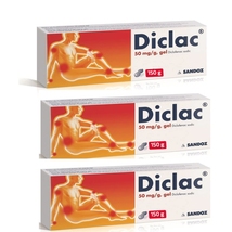 3 PACK Diclaс 5% gel pain, inflammation in muscles, joints x150 grams Sandoz - £64.98 GBP