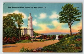 The Summit Of Little Round Top Gettysburg Pennsylvania Linen Postcard Unposted - £7.43 GBP