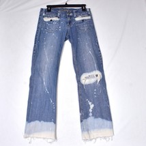 American Eagle Custom Distressed Bleached Women&#39;s Blue Jeans Size 6 Regular - £18.54 GBP