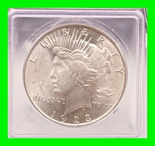 Stunning 1923 Peace Dollar Silver $1 Gem Brilliant UNC Graded MS65 Bright White - £158.00 GBP