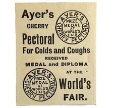 Ayers Worlds Fair Chicago Medical 1893 Advertisement Victorian Pectoral ... - $19.99
