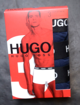Hugo Boss Men 3-Pack Blue/Black Stretch Cotton Underwear Trunk Boxer Sho... - $27.48