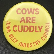 Cows Are Cuddly Iowa Beef Industry Council Pin Button Vintage - £9.73 GBP