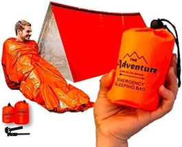 Emergency Sleeping Bag And Tent Shelter, Survival Combo Kit, Bivy Sack T... - £27.33 GBP