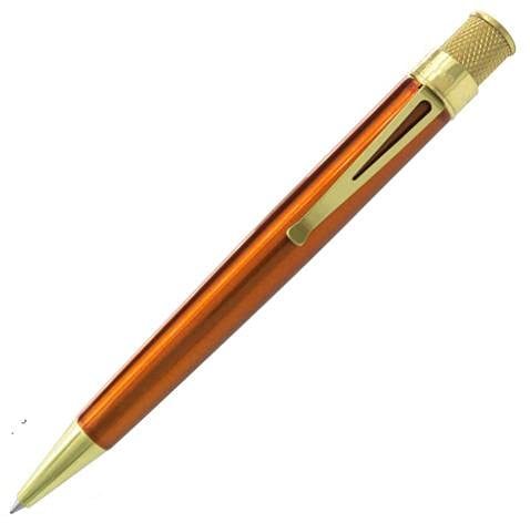 Retro 1951 Tornado Classic Brass Orange Rollerball Pen - $32.00