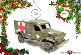 CHRISTMAS ORNAMENT DODGE WC-54 MEDIC ARMY AMBULANCE WW2 VIETNAM KOREA MA... - $48.98