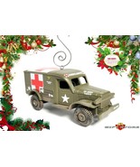 CHRISTMAS ORNAMENT DODGE WC-54 MEDIC ARMY AMBULANCE WW2 VIETNAM KOREA MA... - $48.98