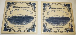 DELFT PORCELAIN TILE COASTER HOLLAND AMERICAN CRUISE LINE MS OOSTERDAM I... - $221.85 MXN