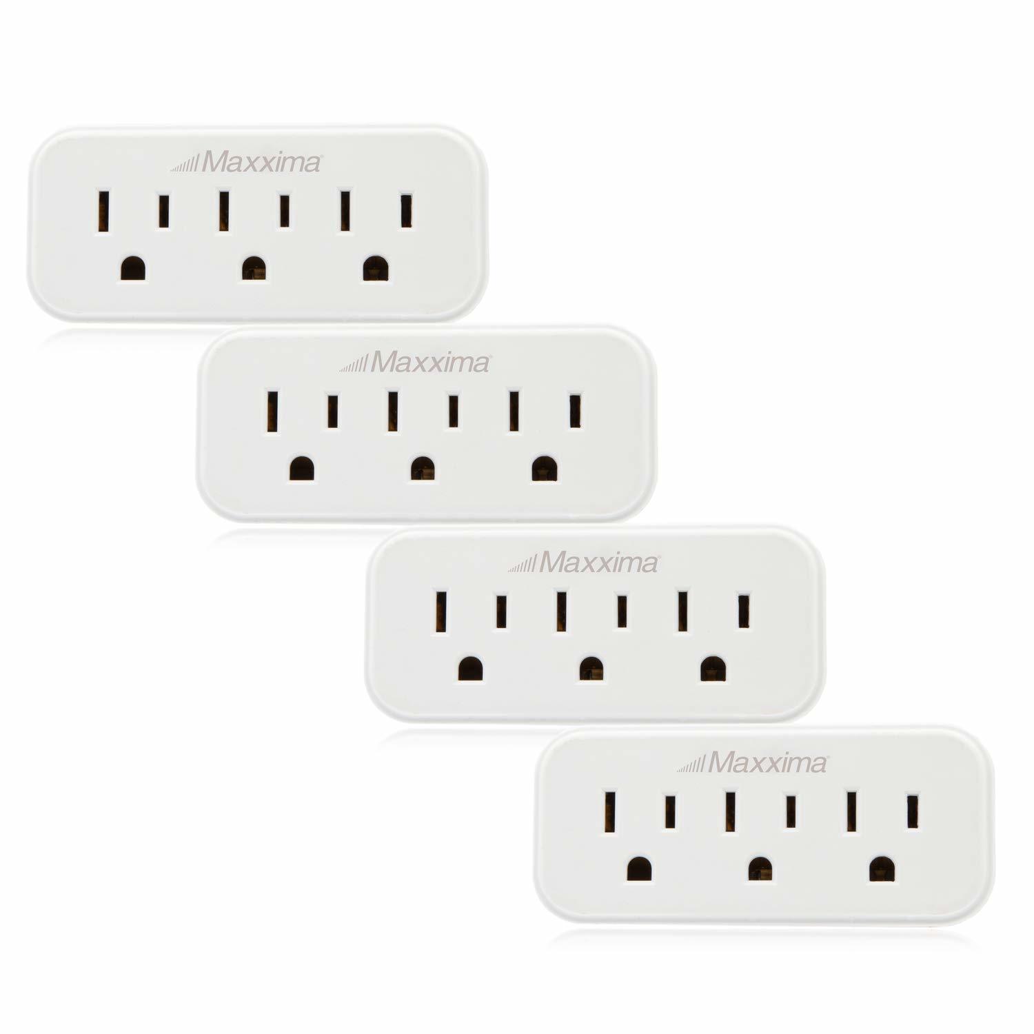 Primary image for Maxxima 3 Grounded Multi Outlet Adapter Wall Plug - Outlet Extender Wall Tap, Tu
