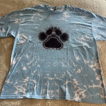 NEW Gildan Mens Light Blue Black Paw Tie Dye Short Sleeve Shirt 2XL XXL - $16.66