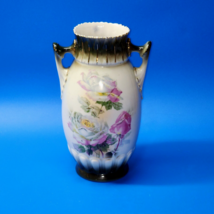 Vintage ROYAL FLORETTA Austrian Art Nouveau 8&quot; Double Handle Amphora Floral Vase - £17.67 GBP