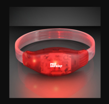 New RED LED Sound Activated Bracelet Light Up Flashing Voice Control Bangle Band - £5.57 GBP