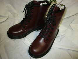Dream Pair Fight-1K Girls Leather Lace Up Heeled Boots 7&quot;Tall Size(2) C-Burgundy - £31.45 GBP