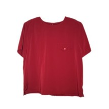 Maggie Sweet Women&#39;s Classy Shirt Blouse ~ Sz 1X ~ Red ~ Short Sleeve - £17.97 GBP