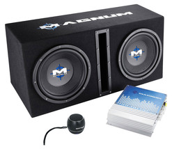 MTX Magnum MB210SP 800w Dual 10 Subwoofers+Vented Sub Box+Amp+Bluetooth Speaker - £272.16 GBP