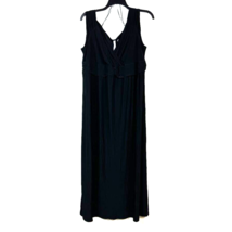 NY Collection Womens Plus 2X Black V Neck Long Maxi Dress NWT CT89 - $34.29