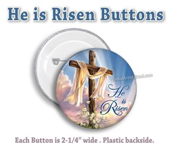 He is Risen BUTTONS Pin Pinback Buttons Badge Jesus Christ Lord Matthew ... - $55.03 MXN