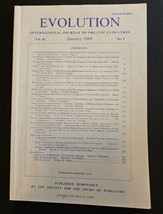 International Journal of Organic Evolution January 1988 Vol 42 No 1 Pg 1-216 - £23.29 GBP