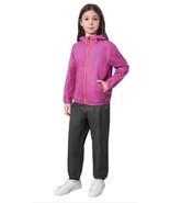 Mondetta Boys Girls Rain Jacket Pants Pink 2-Piece Wind Water Resistant - $76.29 CAD